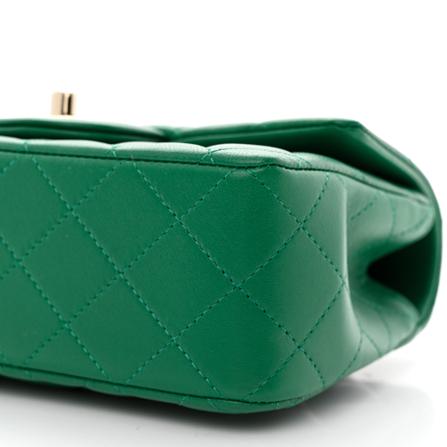 Chanel Lambskin Quilted Mini Top Handle Rectangular Flap Green 10 of 11