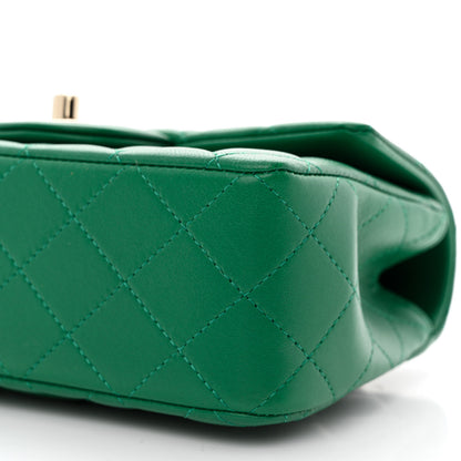 Chanel Lambskin Quilted Mini Top Handle Rectangular Flap Green 10 of 11