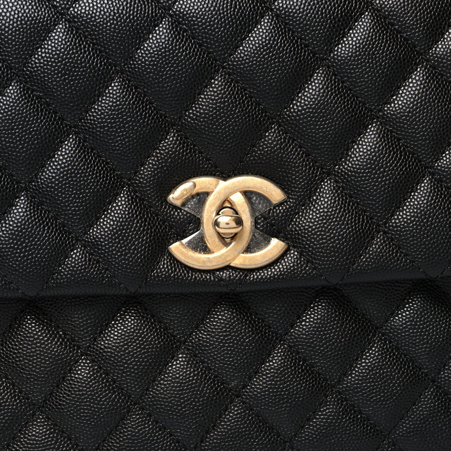 Chanel Caviar Lizard Quilted Medium Coco Handle Flap Black 8 of 10