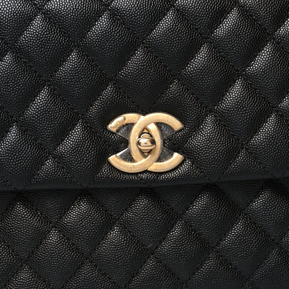 Chanel Caviar Lizard Quilted Medium Coco Handle Flap Black 8 of 10