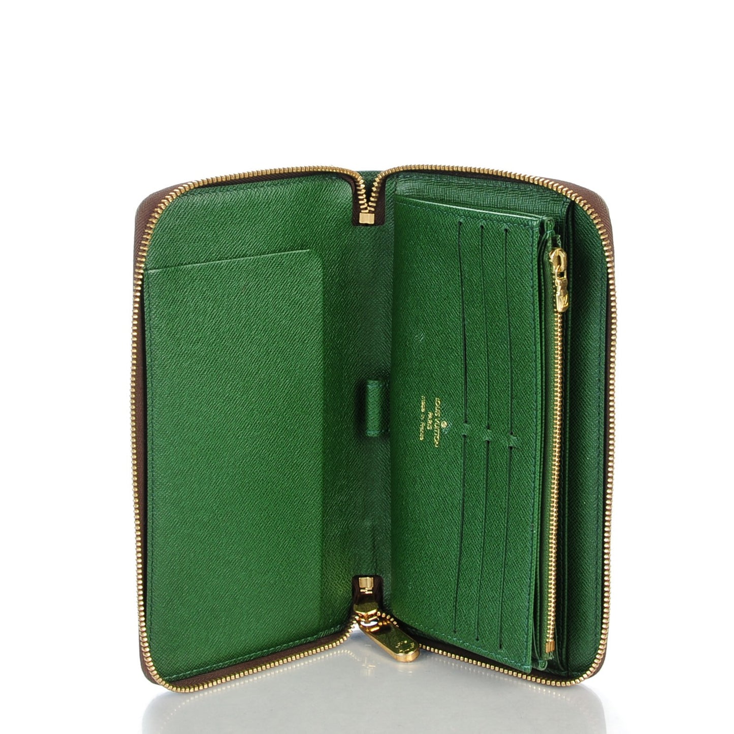 Monogram Groom Zippy Organizer Wallet Green