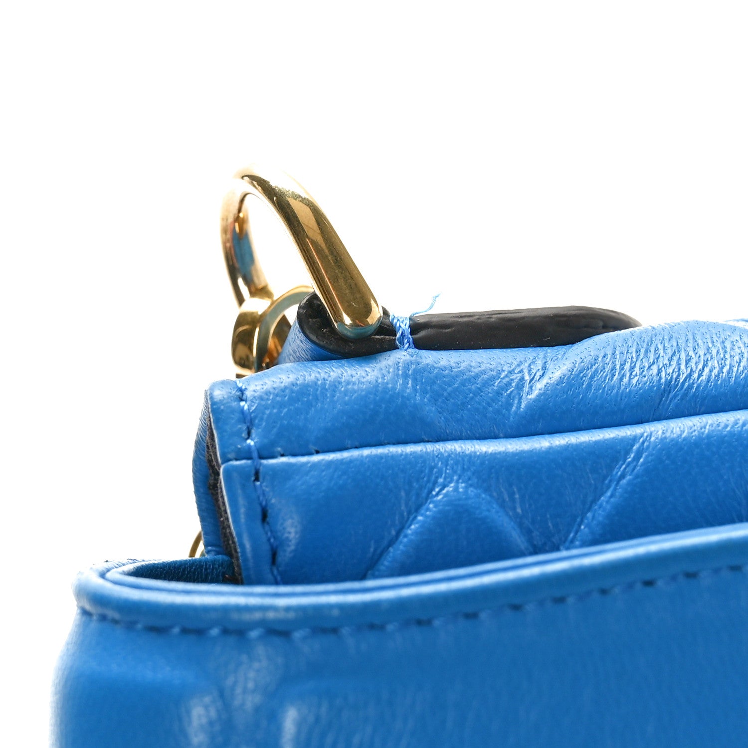 Fendi Nappa FF 1974 Embossed Mini Baguette Blue Royal 8 of 11
