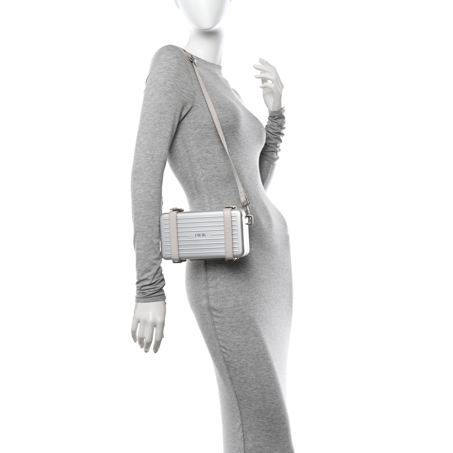 Christian Dior X RIMOWA Aluminum Personal Clutch On Strap Silver 2 of 14