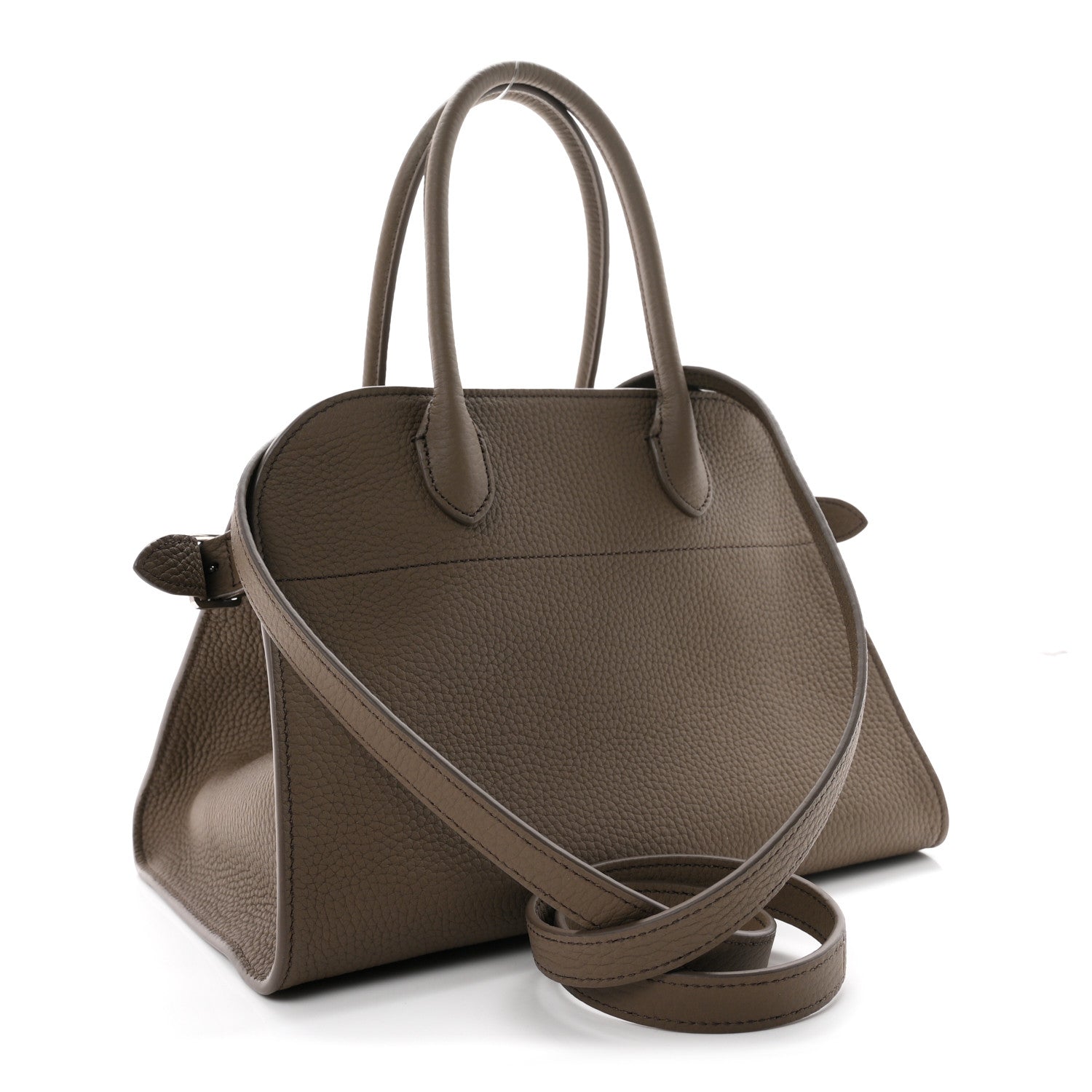 The Row Grained Calfskin Soft Margaux 10 Bag Smoked Taupe 3 of 9