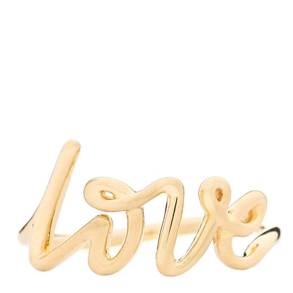 Tiffany 18K Yellow Gold Paloma's Graffiti Love Ring 54 7 1 of 5