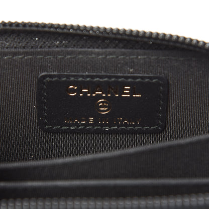 Chanel Caviar Quilted Boy Zip Around Coin Purse Wallet Black 6 of 10