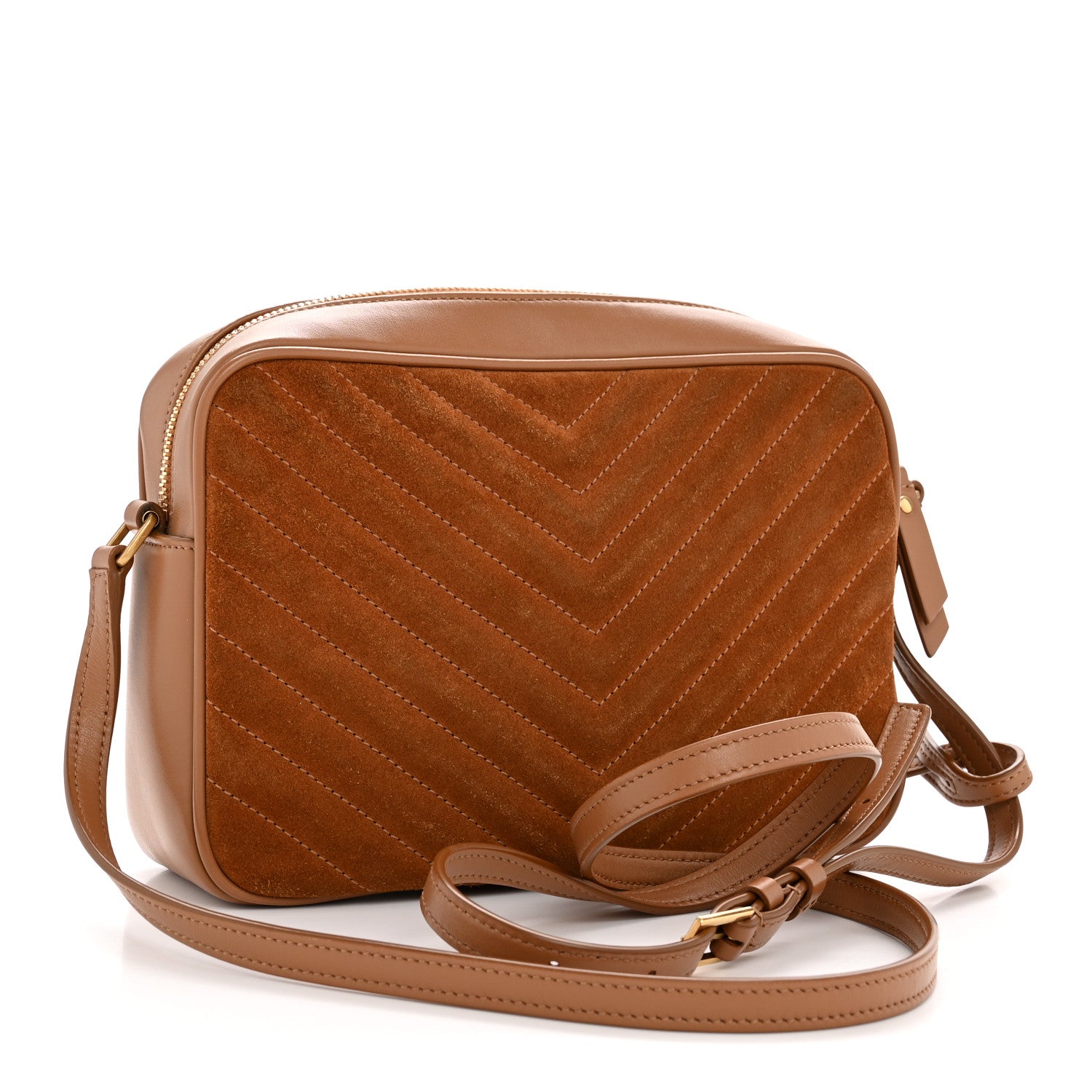 Saint Laurent Suede Matelasse Monogram Lou Camera Bag Cinnamon 3 of 11