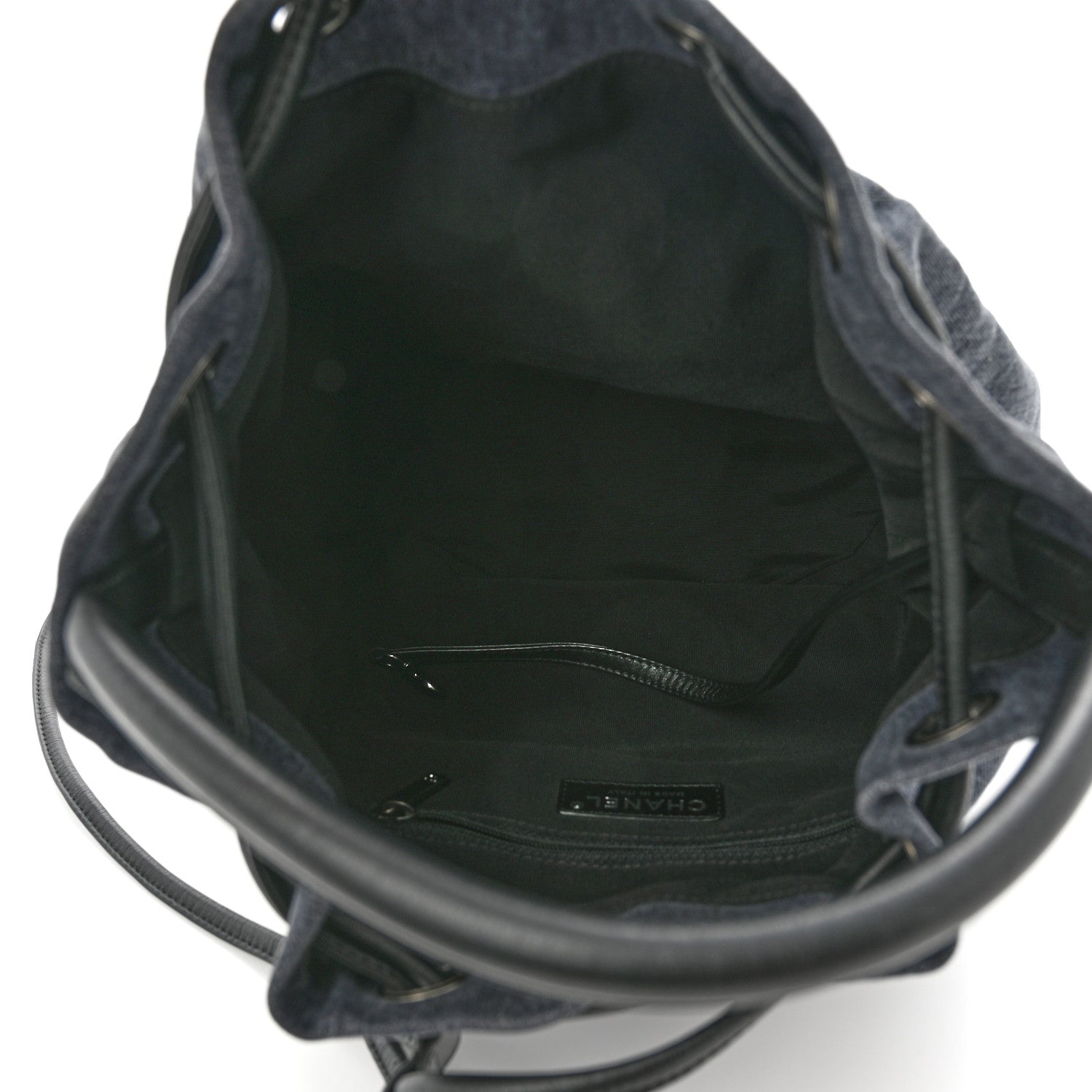 Chanel Denim Drawstring Backpack Blue 5 of 10