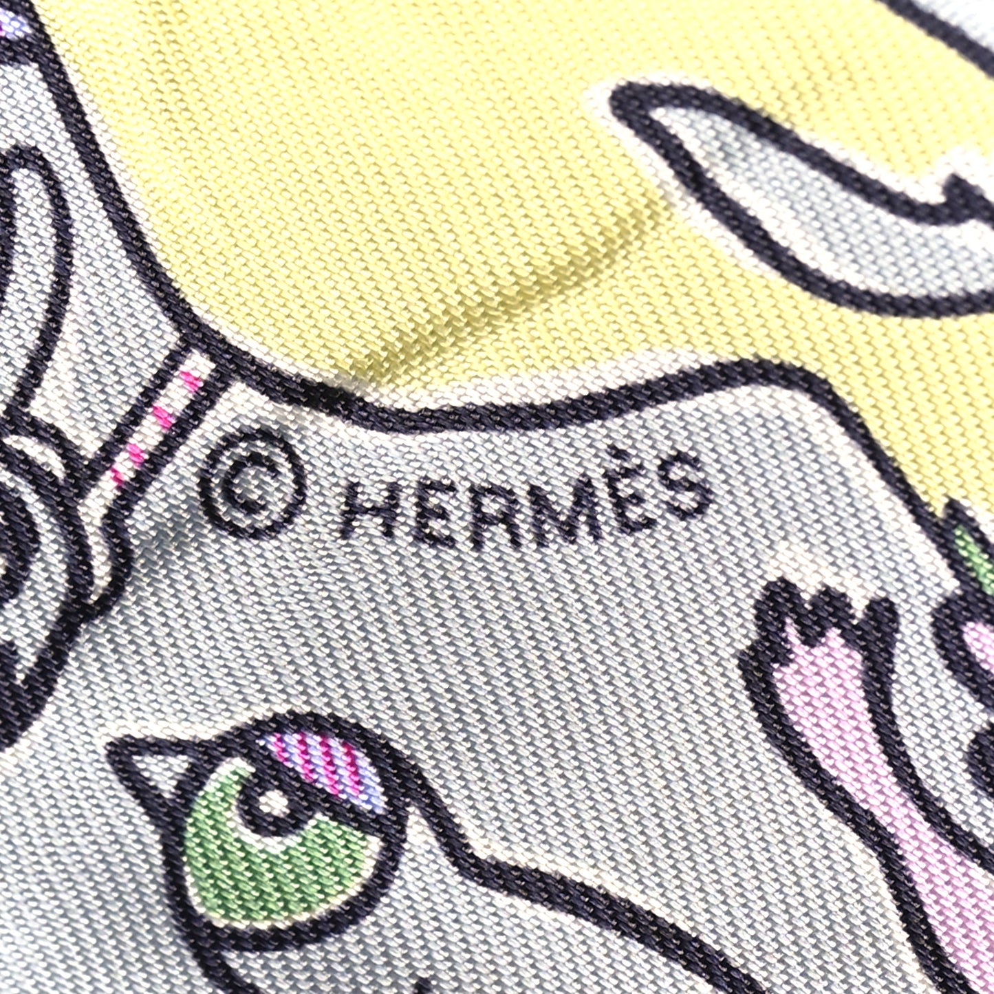 Silk Mille Et Un Lapins Twilly Gris Perle Rose Jaune
