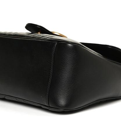Gucci Calfskin Matelasse Small GG Marmont Top Handle Shoulder Bag Black 11 of 11