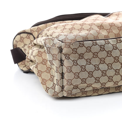 Gucci Monogram Natural Pigskin Large Diaper Bag Beige Ebony Cocoa Dark Chocolate 8 of 9