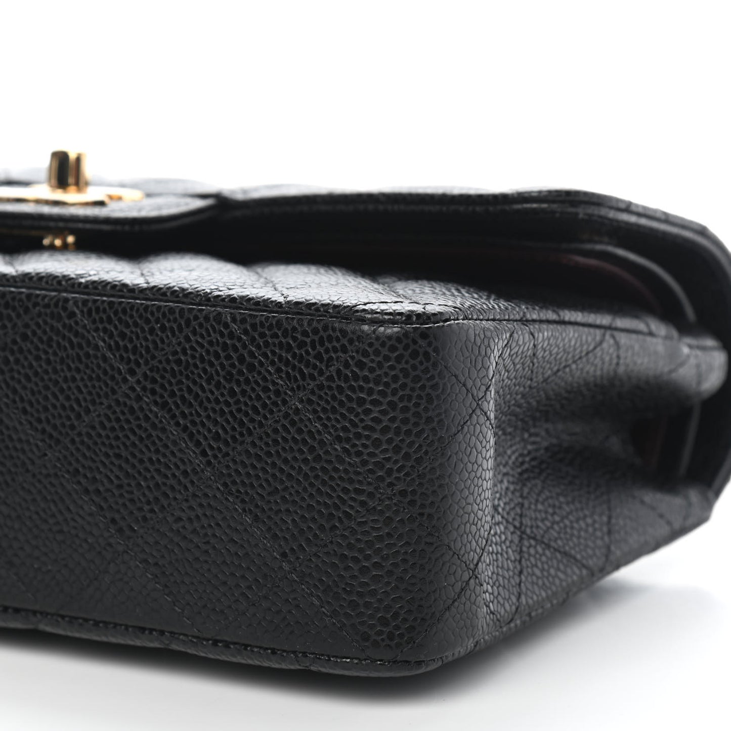 Caviar Quilted Small Double Flap Black