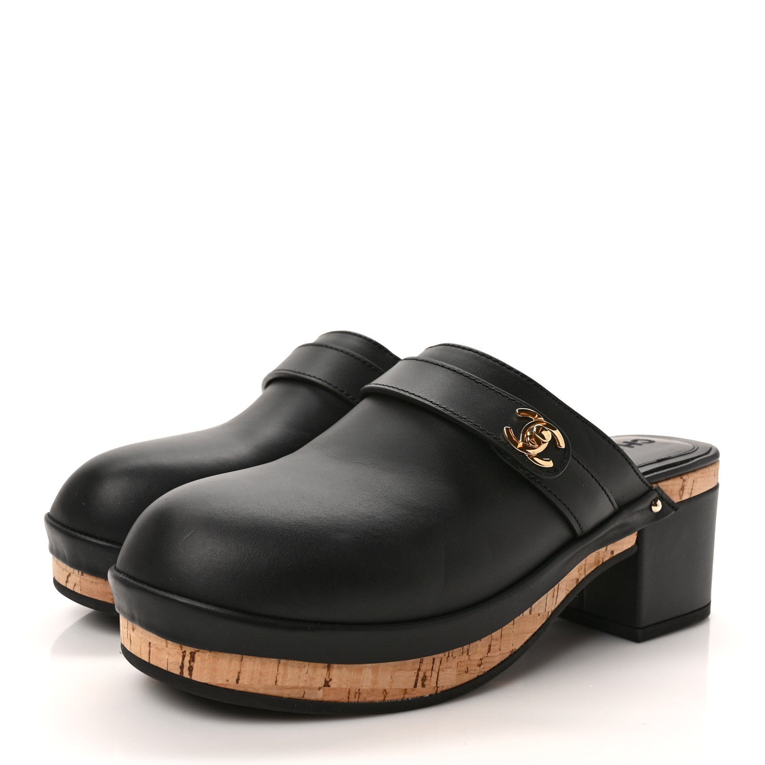 Chanel Calfskin CC Turn Lock Clogs 39 Black 3 of 7