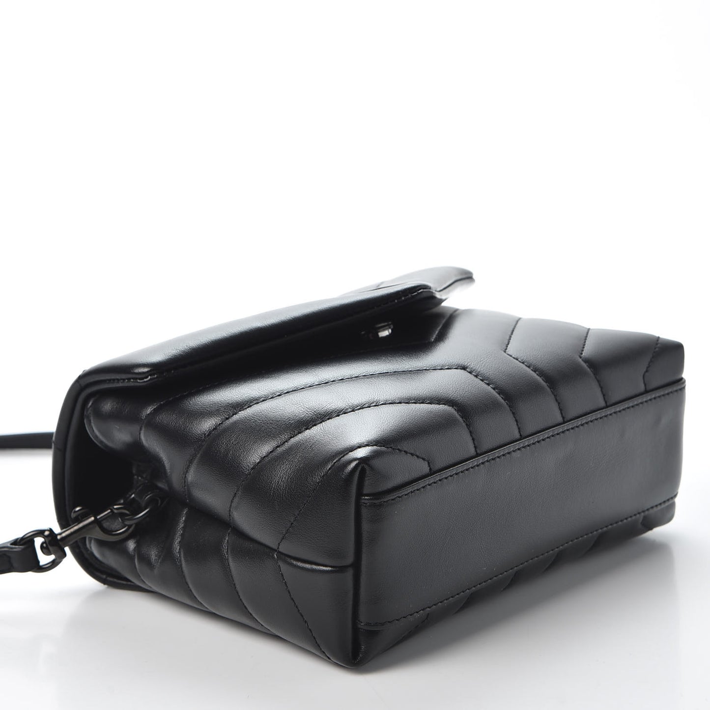Calfskin Y Quilted Monogram Toy Loulou Crossbody Bag Black