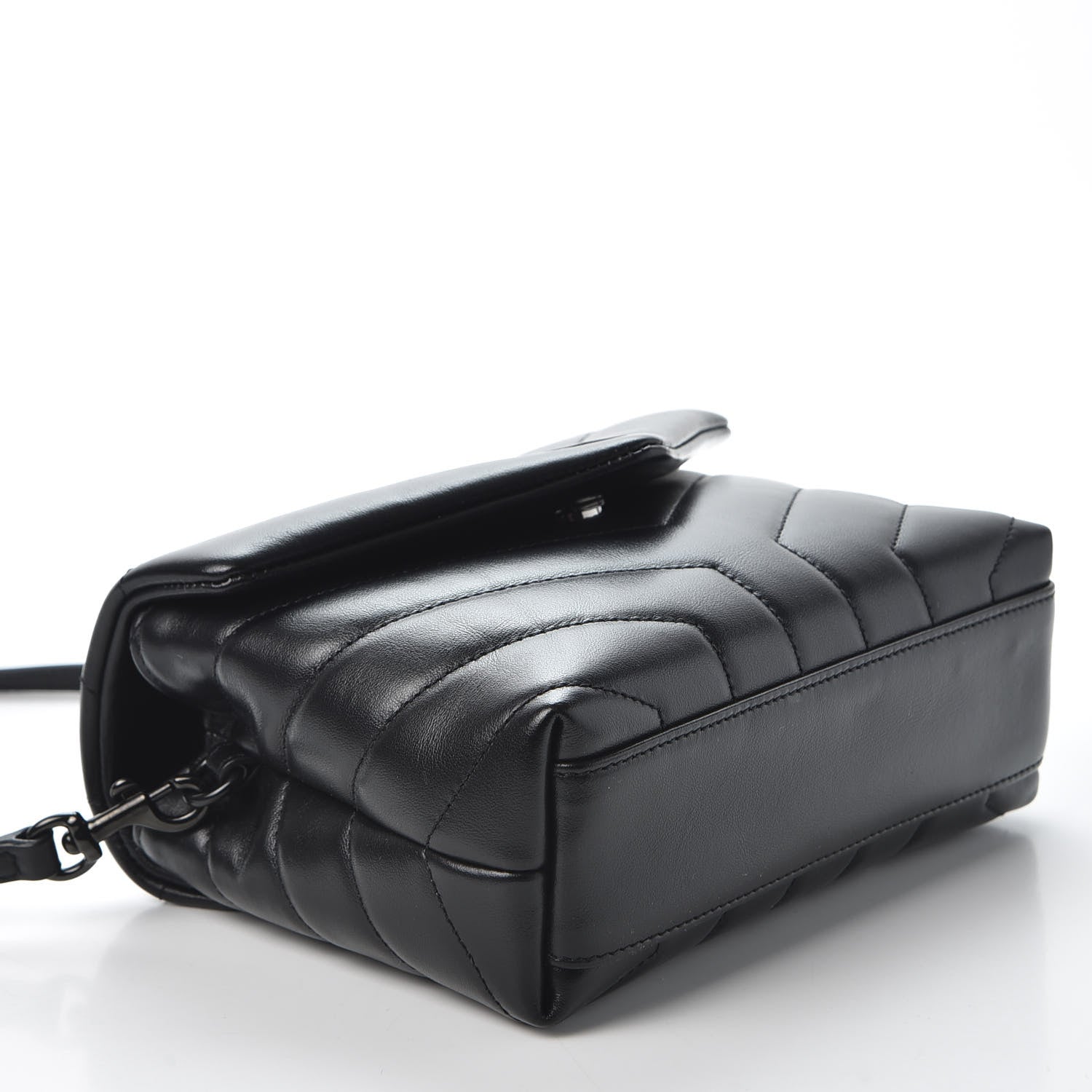 Saint Laurent Calfskin Y Quilted Monogram Toy Loulou Crossbody Bag Black 3 of 10