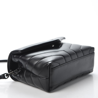 Saint Laurent Calfskin Y Quilted Monogram Toy Loulou Crossbody Bag Black 3 of 10