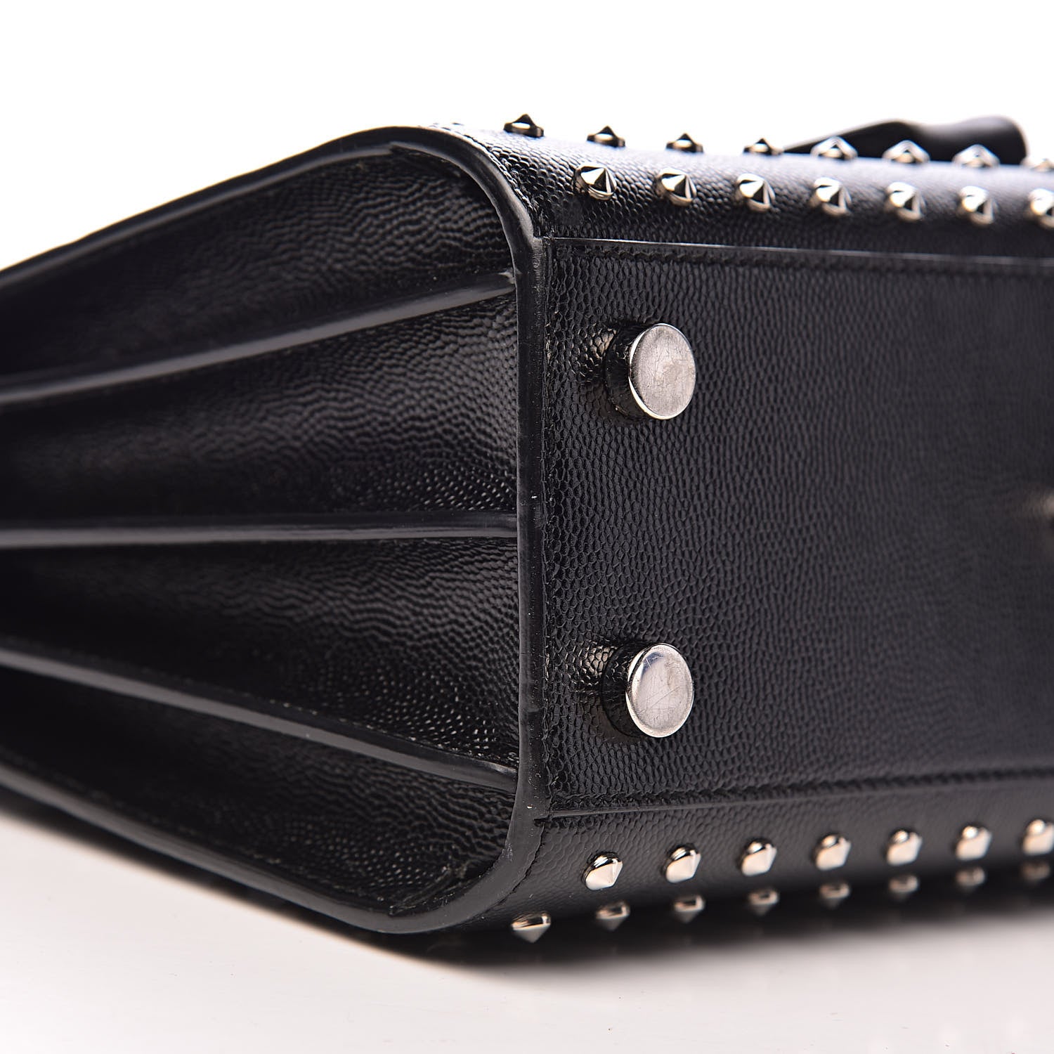 Saint Laurent Calfskin Studded Nano Sac De Jour Black 9 of 15