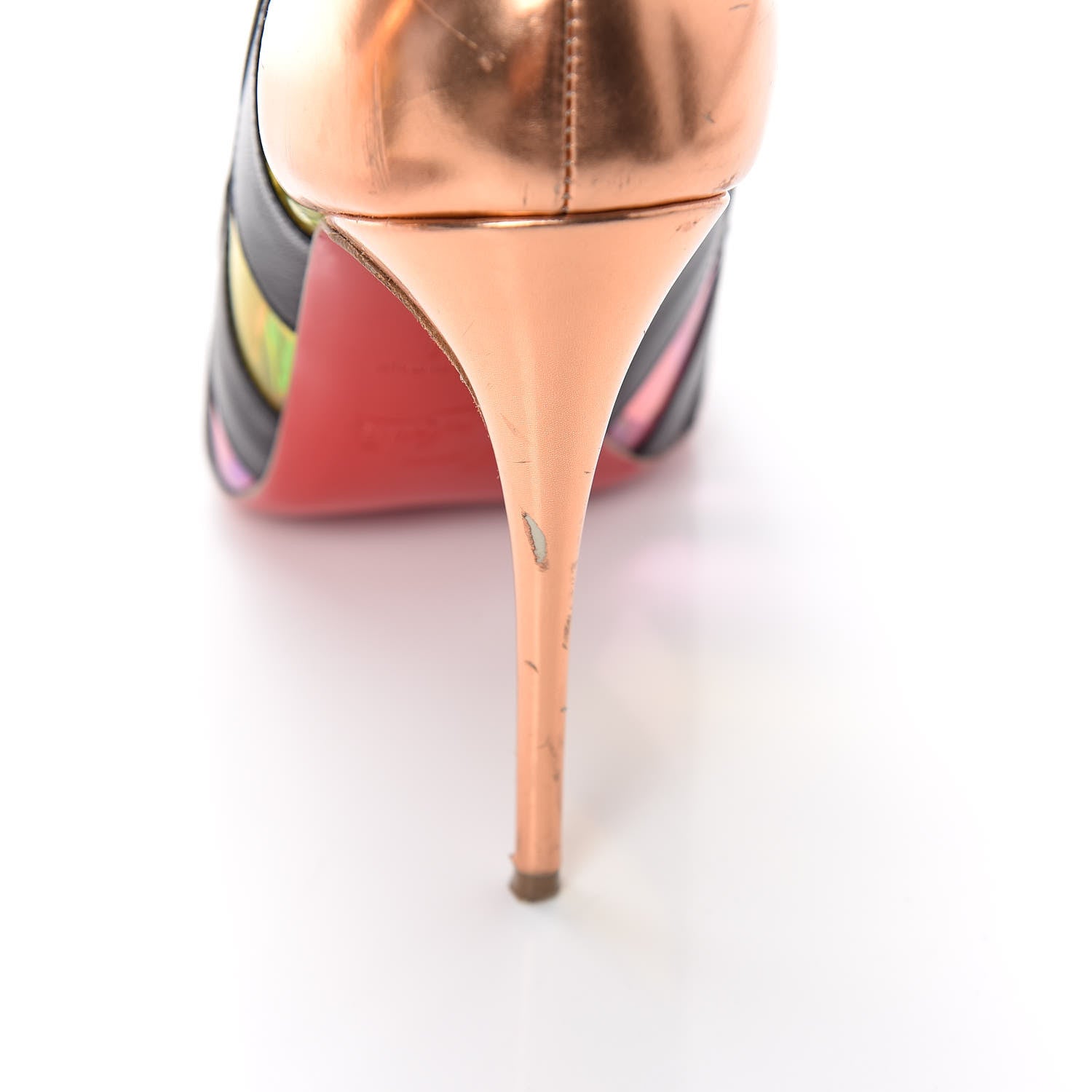Christian Louboutin PVC Patent Metallic Calfskin Brandy 100 Pumps 38 Multicolor 11 of 14