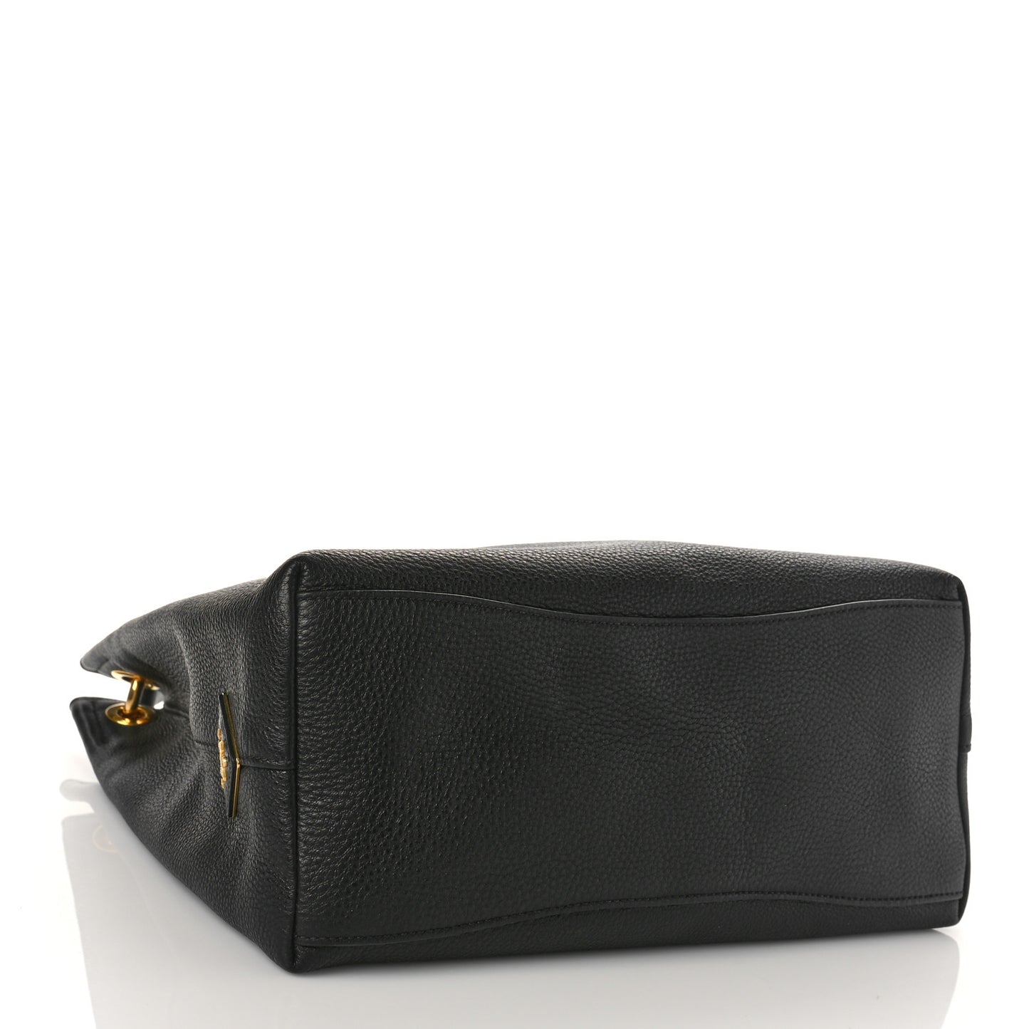 Vitello Phenix Embossed Logo Hobo Black