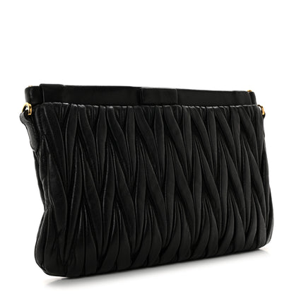 Miu Miu Nappa Matelasse Crossbody Clutch Black 3 of 7