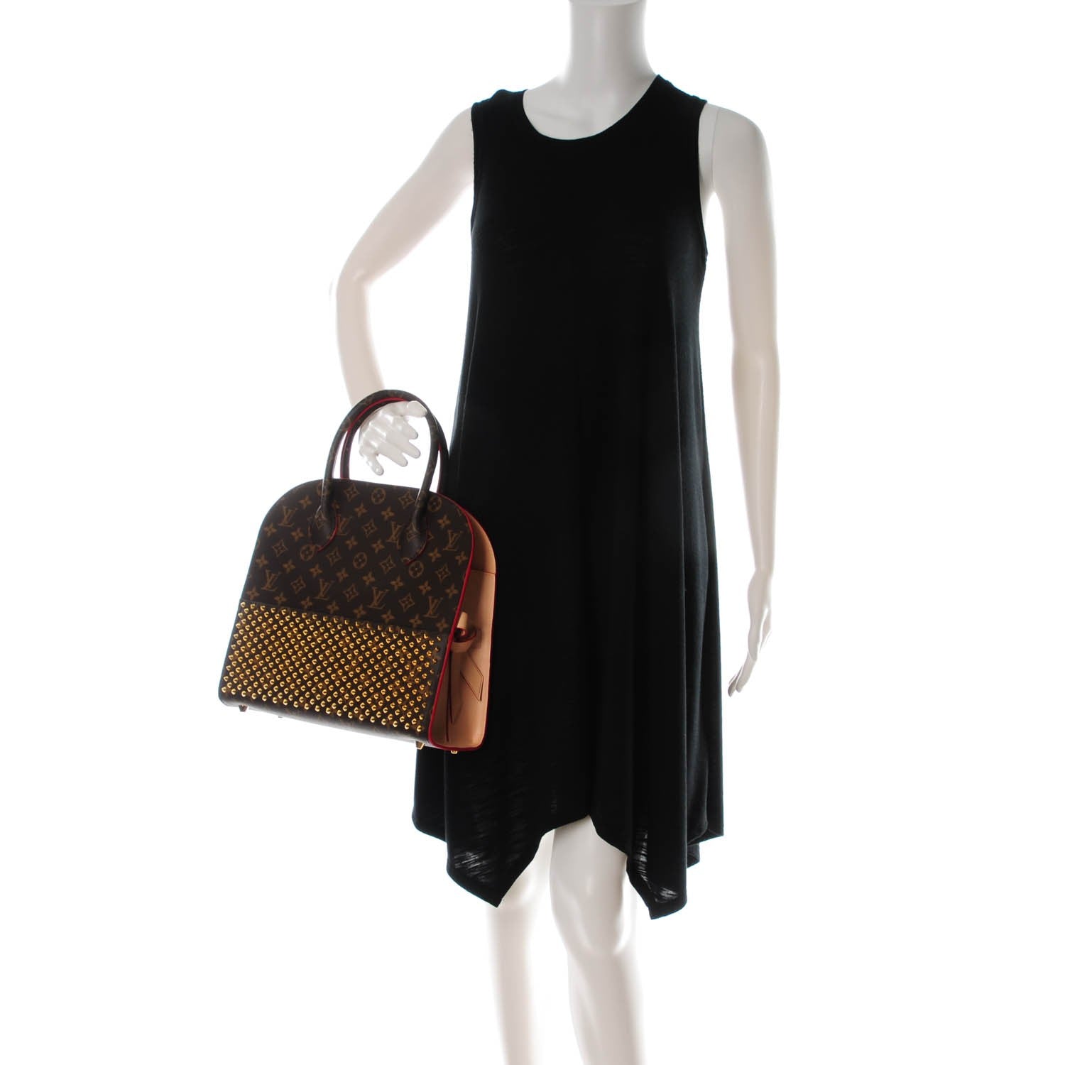 Louis Vuitton Monogram Calf Hair Spikes Iconoclasts Christian Louboutin Tote Red 2 of 7