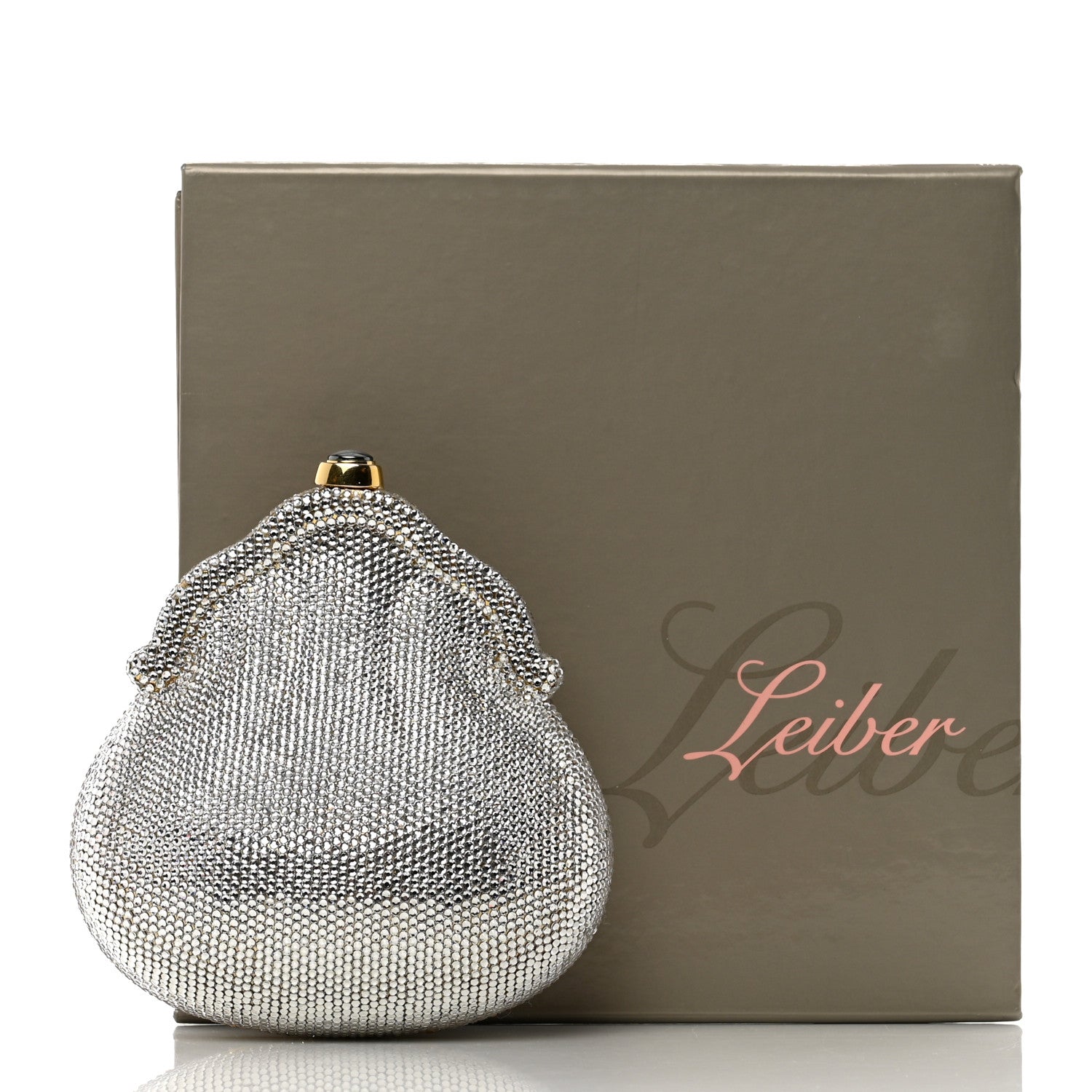Judith Leiber Swarovski Crystal Chatelaine Minaudiere Clutch Silver Gold 12 of 12