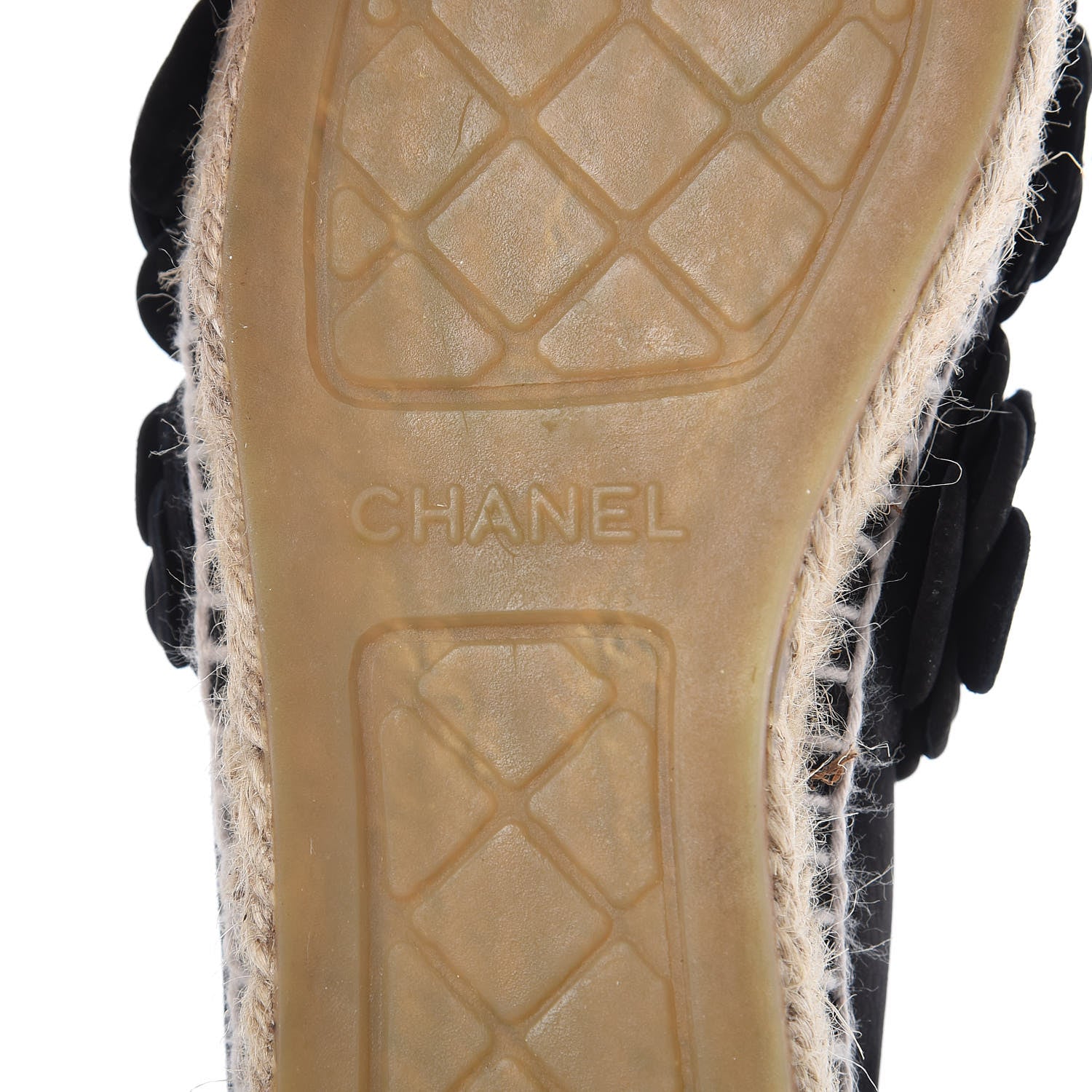 Chanel Suede Camellia CC Espadrilles 38 Black 7 of 14