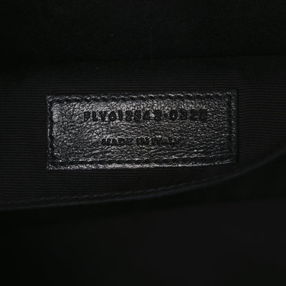Saint Laurent Patent Calfskin Crocodile Embossed Monogram Lou Camera Bag Black 7 of 13