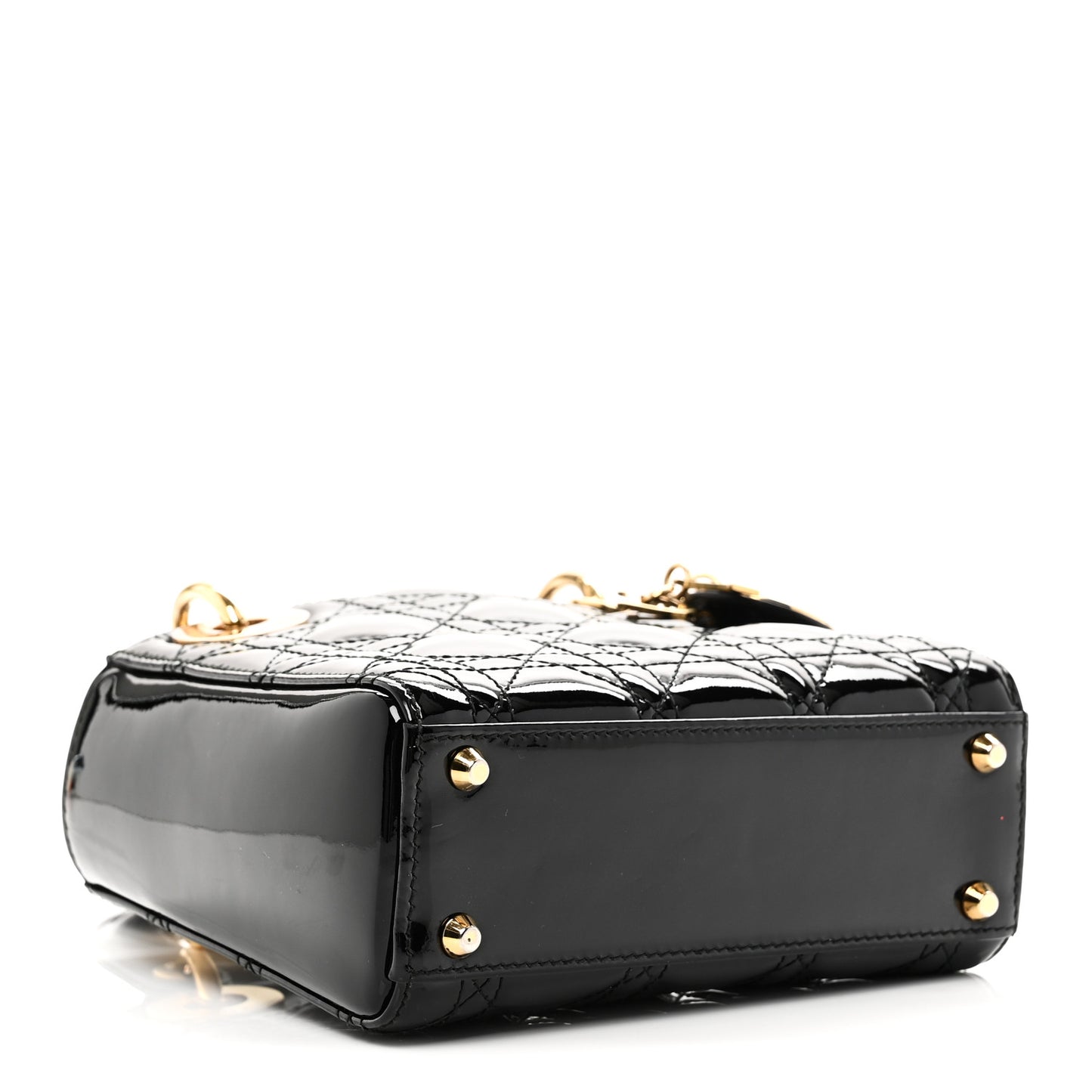 Patent Cannage Mini Lady Dior Black