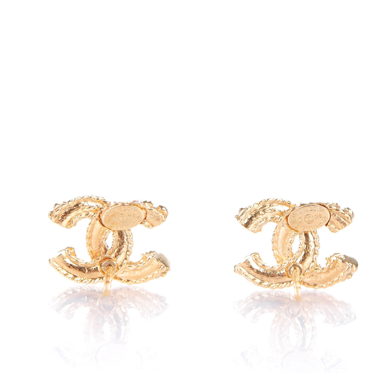 Chanel Crystal CC Earrings Gold 3 of 4