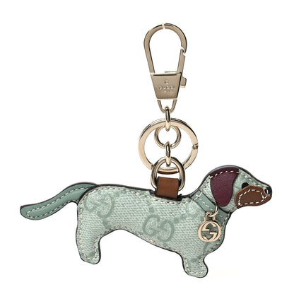 Gucci GG Supreme Monogram Dog Shaped Bag Charm Sage Green 1 of 3