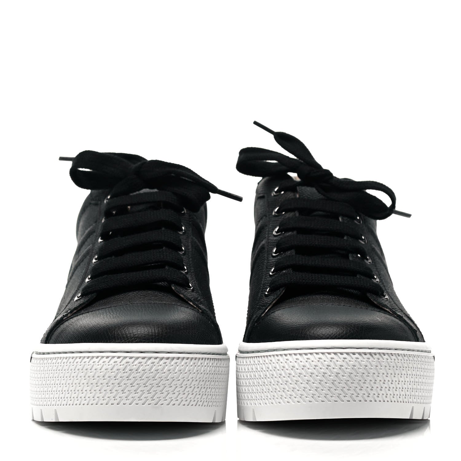 Hermes Epsom Womens Voltage Sneakers 37.5 Black White 2 of 10