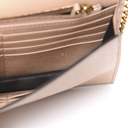 Gucci Textured Calfskin Icon Chain Wallet Pink Apricot 5 of 9
