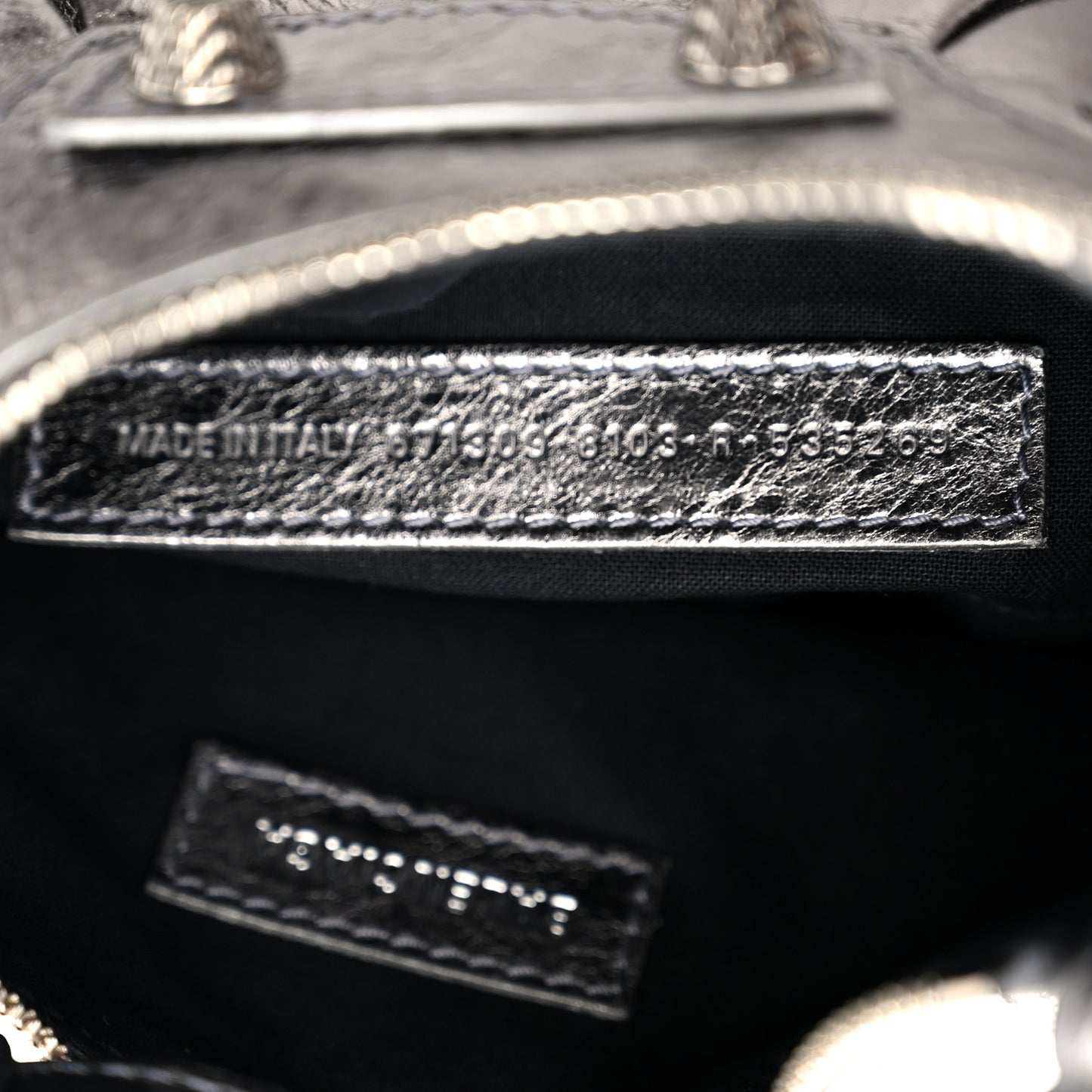 Metallic Agneau Arena Le Cagole Shoulder Bag XS Silver