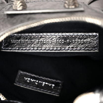 Balenciaga Metallic Agneau Arena Le Cagole Shoulder Bag XS Silver 8 of 11