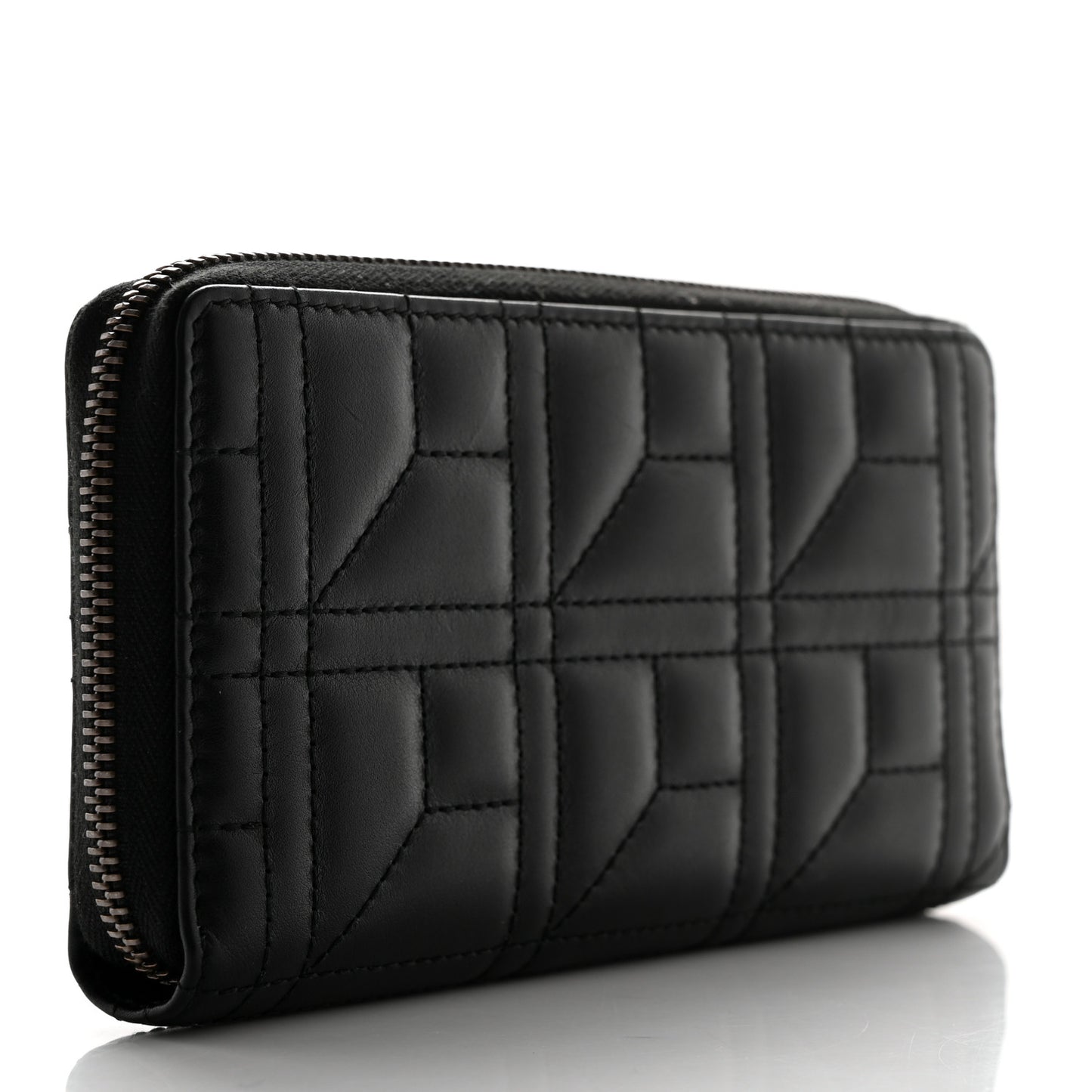 Calfskin Matelasse Pearly GG Marmont Zip Around Wallet Black