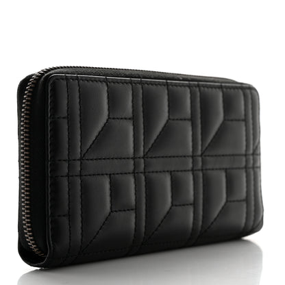 Gucci Calfskin Matelasse Pearly GG Marmont Zip Around Wallet Black 3 of 7