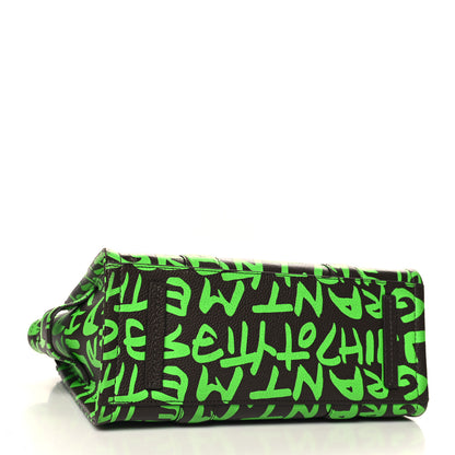 Marc Jacobs X STEPHEN SPROUSE Grained Calfskin Medium The Tote Bag Green 4 of 10