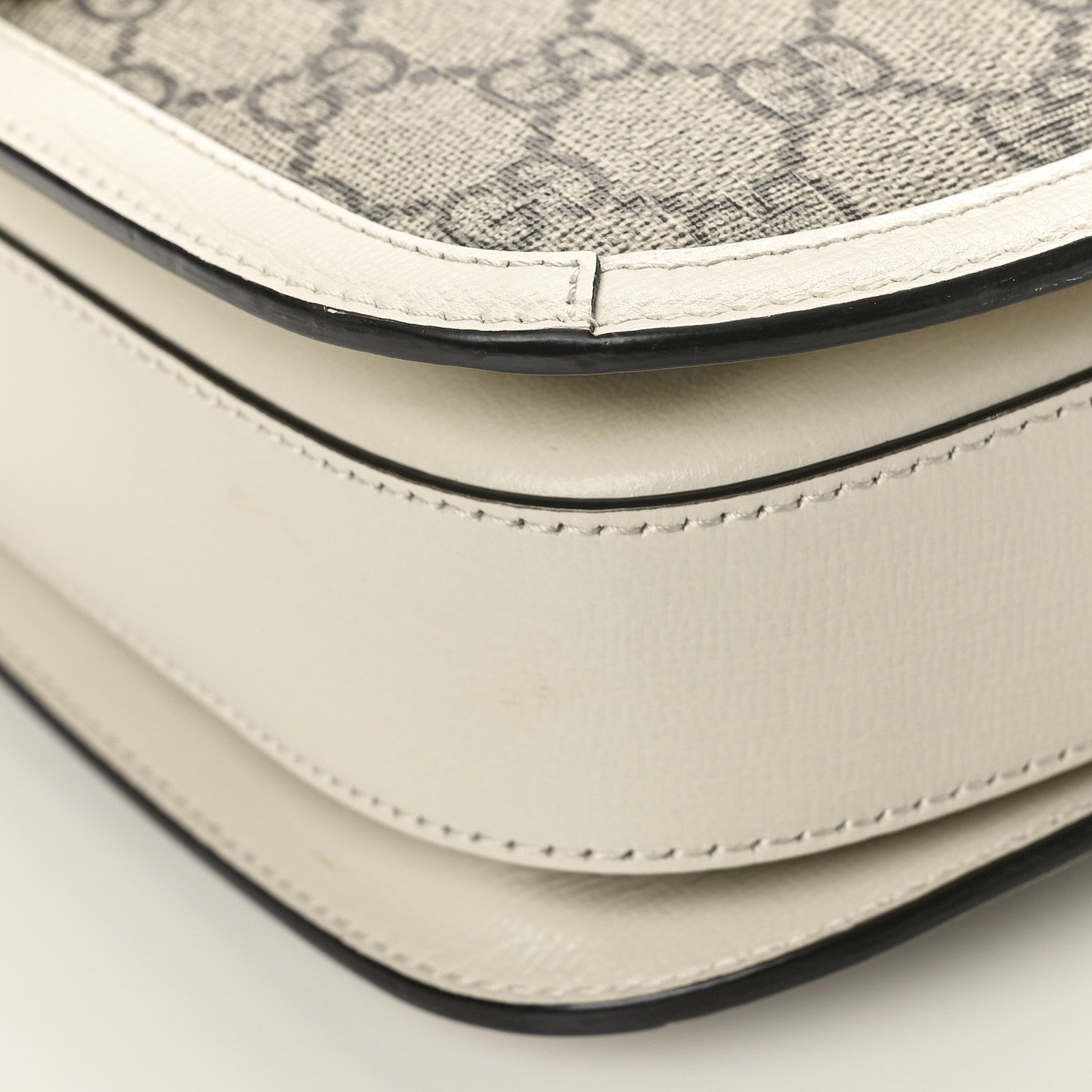 Gucci GG Supreme Monogram Horsebit 1955 Shoulder Bag Beige Mystic White 9 of 10