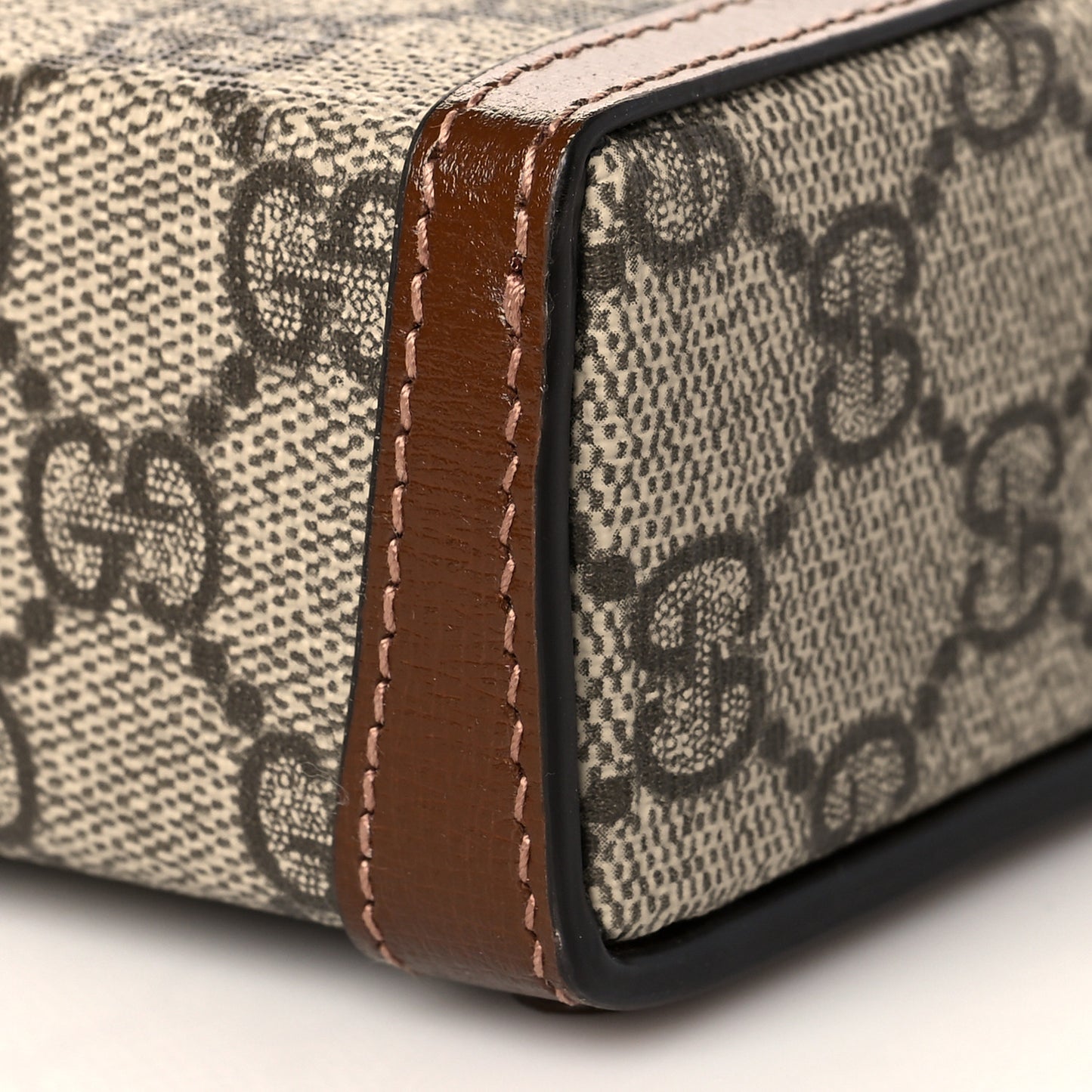 GG Supreme Monogram Mini Horsebit 1955 Shoulder Bag Beige Brown Sugar