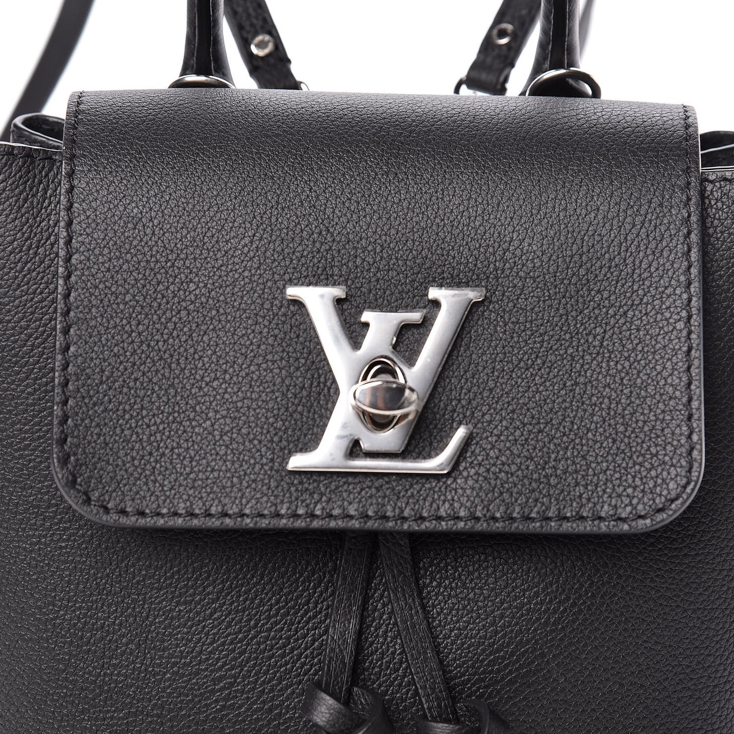 Calfskin Lockme Mini Backpack Black