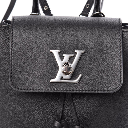 Louis Vuitton Calfskin Lockme Mini Backpack Black 9 of 9
