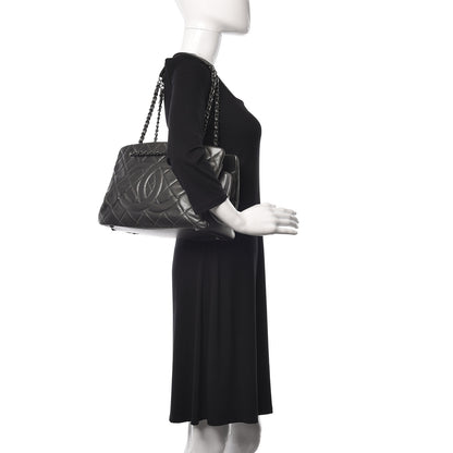 Chanel Metallic Caviar Quilted CC Tote Dark Silver 2 of 15