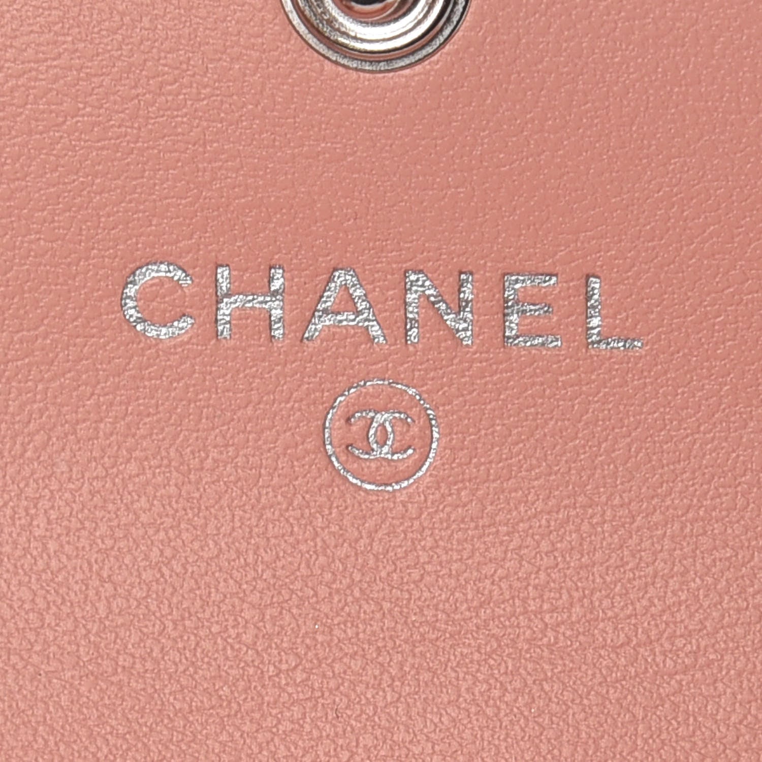 Chanel Goatskin Camellia Embossed Card Holder Wallet Light Pink 8 of 11