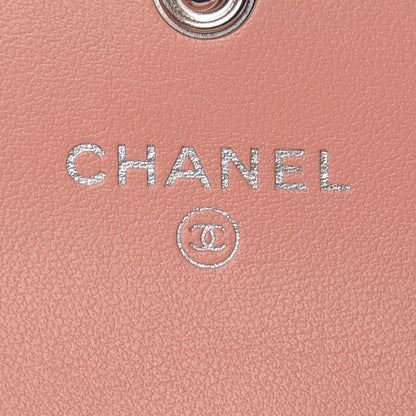 Chanel Goatskin Camellia Embossed Card Holder Wallet Light Pink 8 of 11