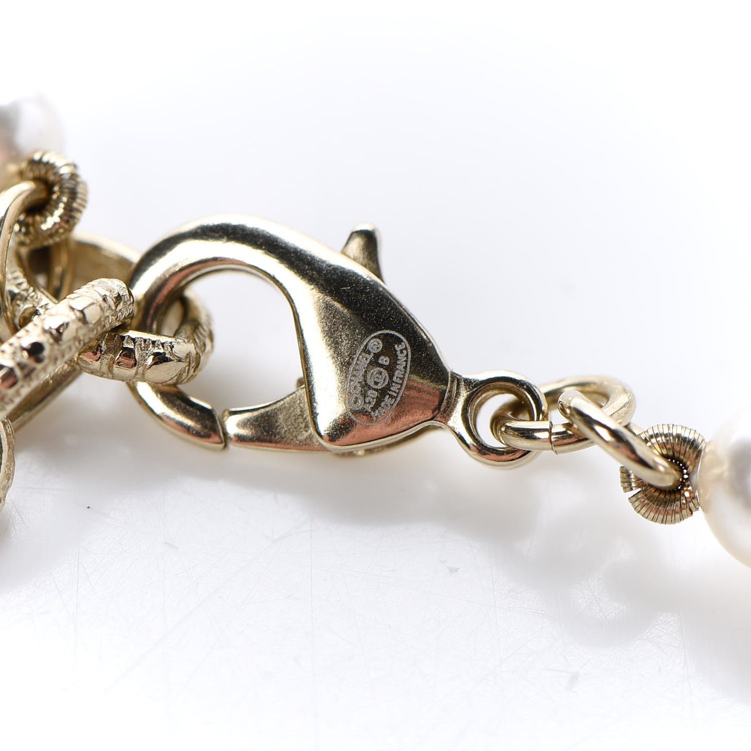 Chanel Pearl Crystal CC Bracelet Gold 4 of 5
