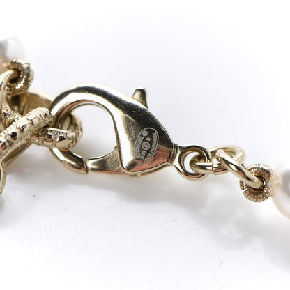 Chanel Pearl Crystal CC Bracelet Gold 4 of 5
