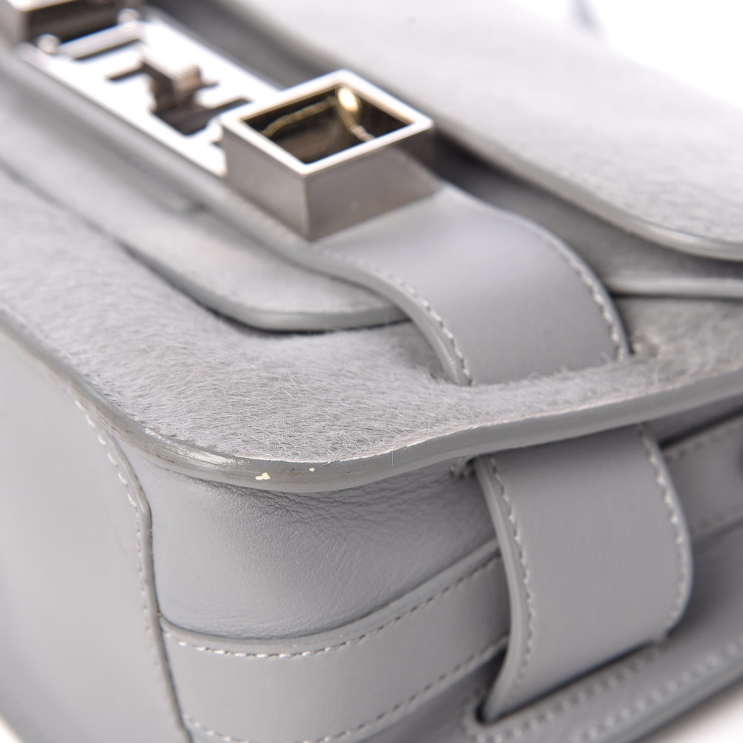 Proenza Schouler Calf Hair Mini PS11 Classic Shoulder Bag Grey 11 of 13