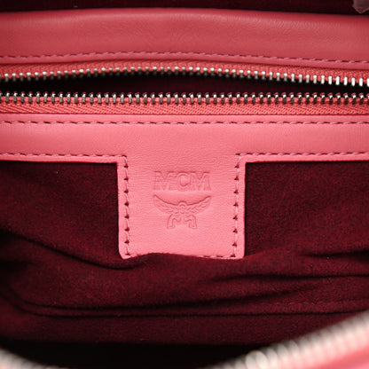 MCM Calfskin Small Essential Boston Bag Pink 6 of 15