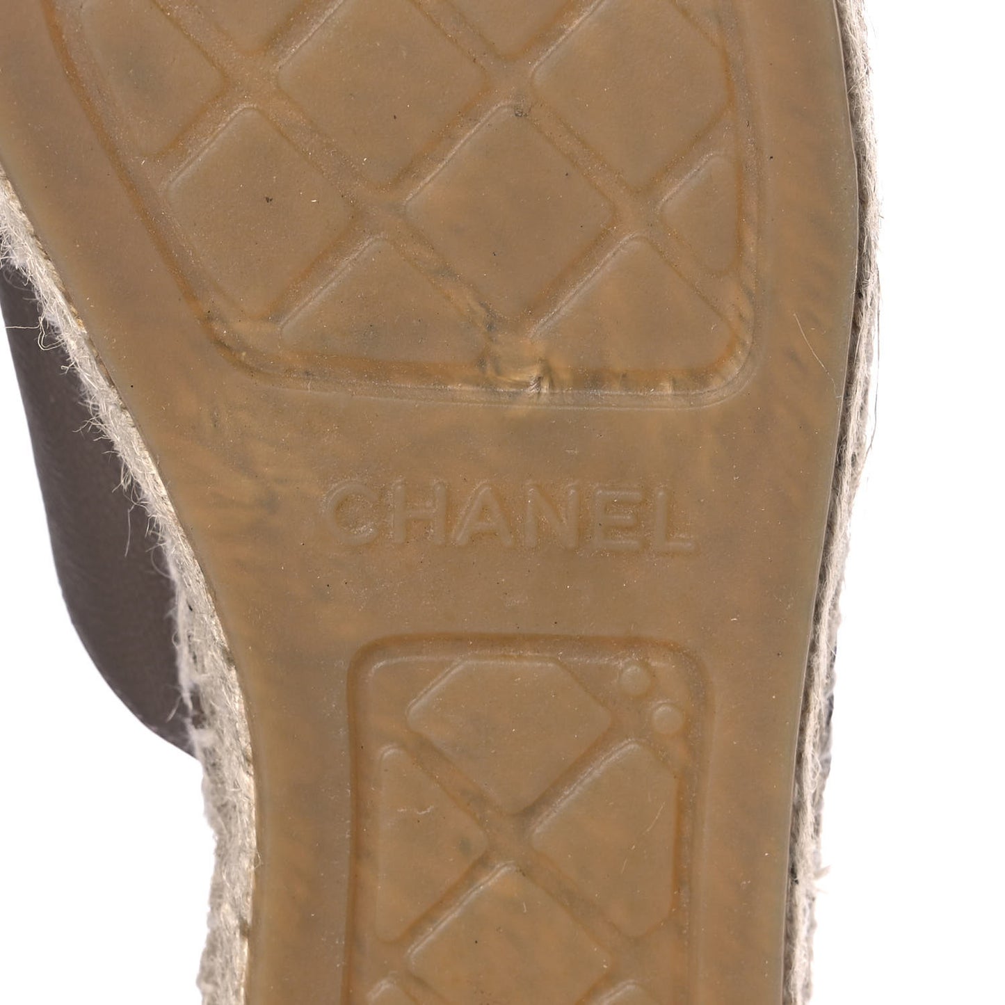 Calfskin CC Espadrille Mules 39 Dark Beige